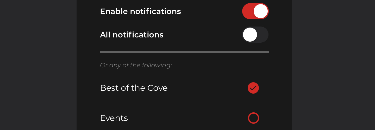 Control Your Cove Notifications The Cove